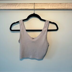 Women's thick grey/blue cropped top